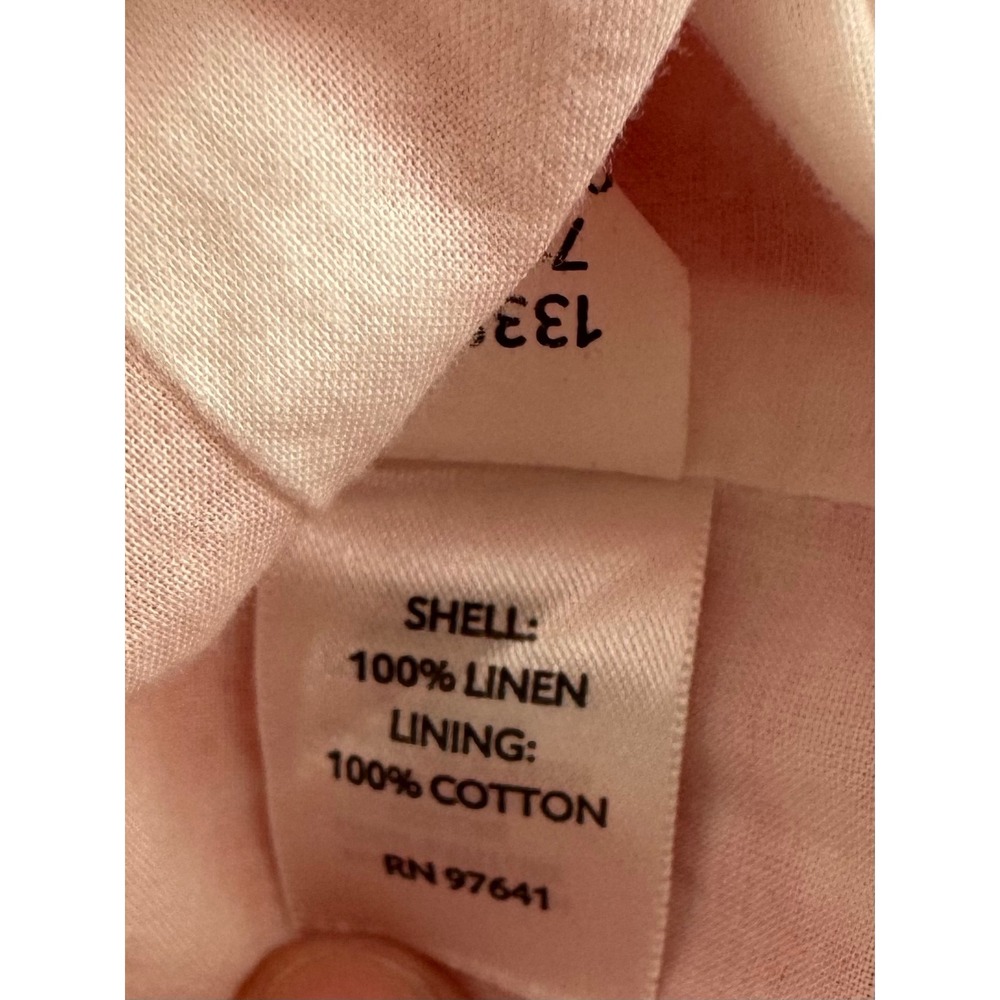 J. Jill Womens Pink Orange Tropical Palm Leaf Linen Cotton Sheath Dress Size 4 - Picture 5 of 5